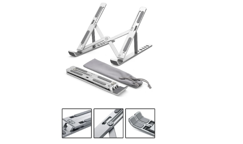 Base Suporte Para PC Notebook Alumínio Portátil Articulado Dobrável Tablet Laptop Mesa Davely