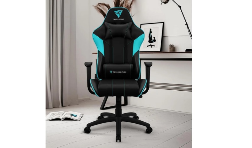 Cadeira Gamer ThunderX3 EC3 Ergonomica Preta e Ciano com Espuma