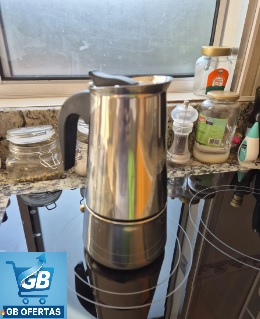 Cafeteira Italiana Moka Expresso Ecomixshop 9 Xícaras Manual Aço Inox 450ml Real2 Destaca-se Imagem Enviada e Avaliada por Comprador da Cafeteira Italiana Moka Expresso Ecomixshop 9 Xícaras Manual Aço Inox 450ml no Fogão de Indução