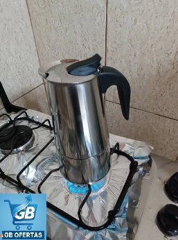 Cafeteira Italiana Moka Expresso Ecomixshop 9 Xícaras Manual Aço Inox 450ml Real3 Destaca-se Imagem Enviada e Avaliada por Comprador da Cafeteira Italiana Moka Expresso Ecomixshop 9 Xícaras Manual Aço Inox 450ml no Fogão Convencional