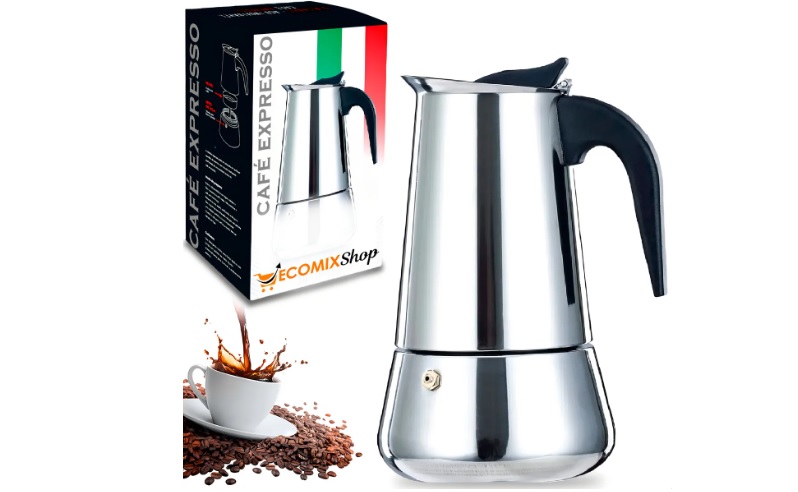 Cafeteira Italiana Moka Expresso Ecomixshop 9 Xícaras Manual Aço Inox 450ml