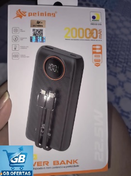 Destaca-se Imagem Enviada por Comprador do Carregador Portátil Power Bank Turbo 20000mah Universal Dentro da Caixa