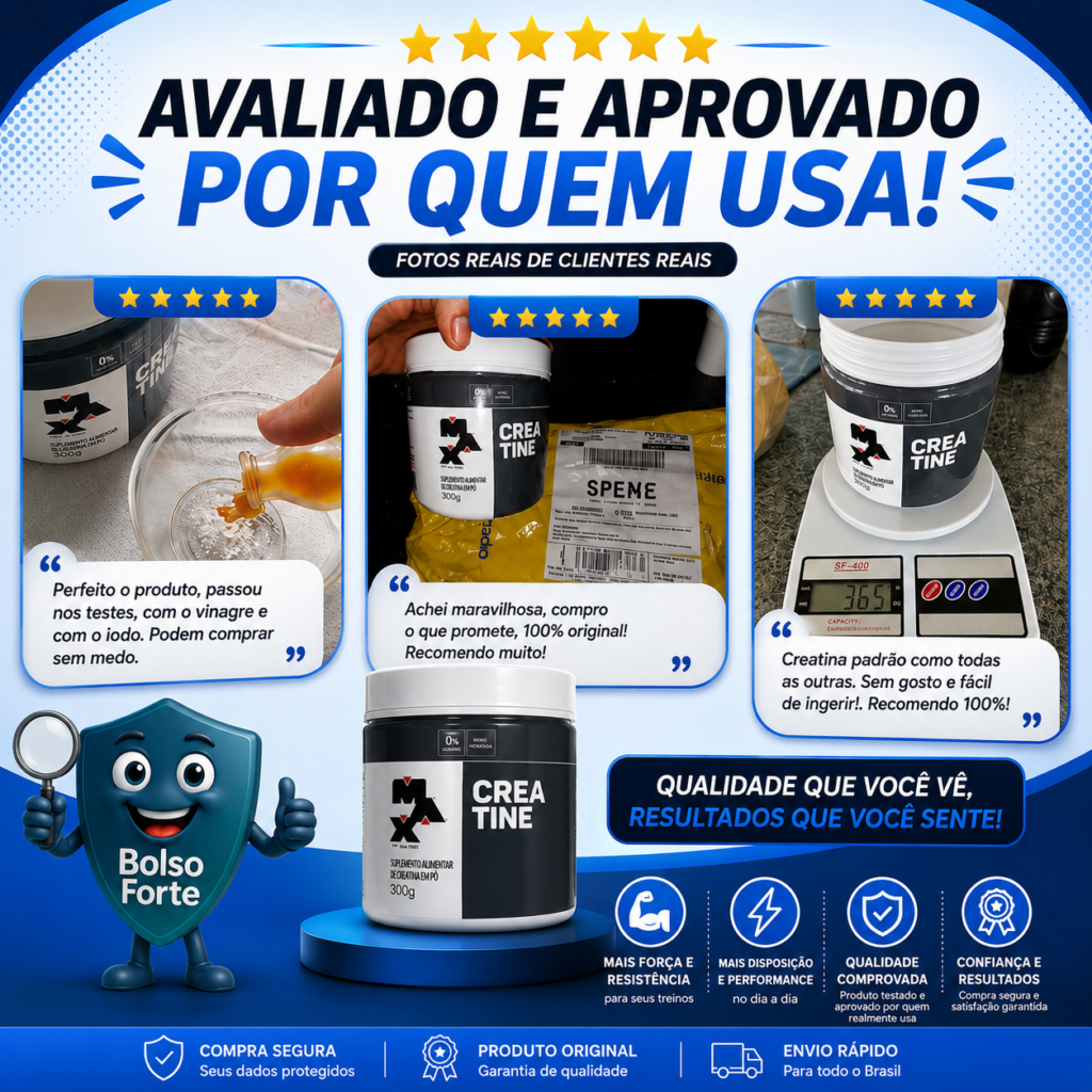 Destaca-se Imagem Enviada e Avaliada por Compradores da Creatina Max Titanium Monohidratada em Pó