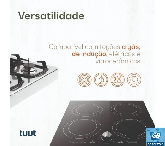 Jogo De Panelas Cerâmico Indução Tuut Ecoglide 10 Peças Pro1 Destaca-se Imagem da Versatilidade do Jogo De Panelas Cerâmico Indução Tuut Ecoglide 10 Peças