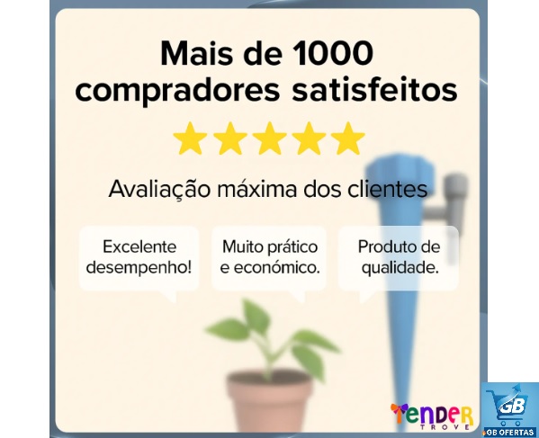 Destaca-se Imagem das Vendas do Kit 10 Irrigadores Gotejadores Acopláveis