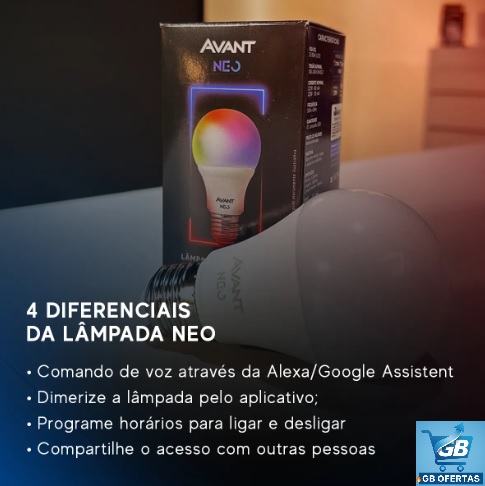 Destaca-se Imagem dos Diferenciais da Lampada de Led Pera Smart Inteligente Wi Fi