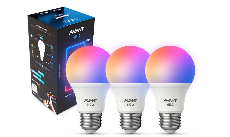 Kit 3 Lampadas Led Pera Smart Inteligente Wi Fi 2.4ghz Alexa Google 10w Rgb 2700k/6500k Branco Quente/neutro/frio E27 Cod: 290028177-3 Avant Neo