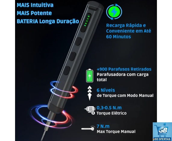 Kit Chave De Precisão Eletrica Fenda Parafusadeira 68 Em 1 Pro1 Destaca-se Imagem da Bateria do Kit Chave De Precisão Eletrica Fenda Parafusadeira 68 Em 1