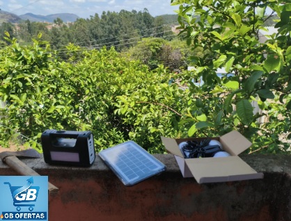 Destaca-se Imagem do Kit Sistema Solar Painel Led A Bateria + 3 Lâmpada Portátil