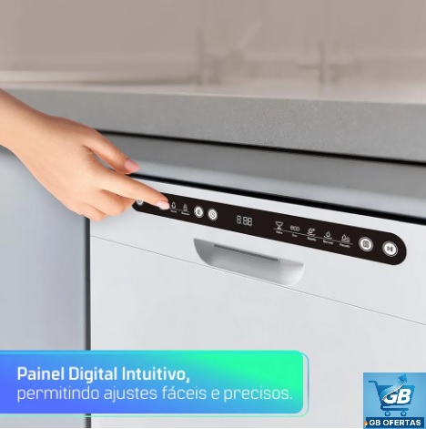 Lava Louças Hq Digital 8 Serviços Pro3 Destaca-se Imagem Mostrando os Botões da Lava Louças Hq Digital 8 Serviços