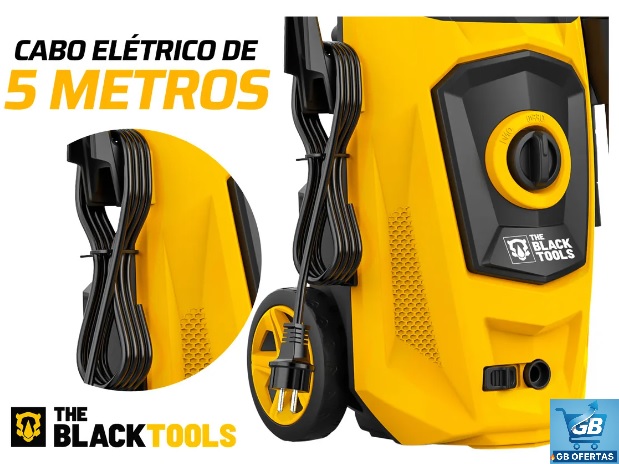 Destaca-se Imagem da Lavadora De Alta Pressão The Black Tools com Cabo 5 Metros