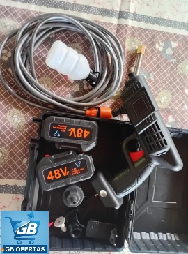 Lavadora Lava Jato Portátil Pressão 2 Baterias Real2 Destaca-se Imagem Enviada por Comprador da Lavadora Lava Jato Portátil Pressão 2 Baterias Aberta na Caixa