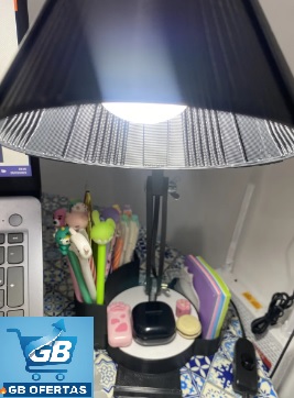 Destaca-se Imagem Enviada Pelo Comprador da Organização na Luminária Articulável com Porta Lápis, Caneta E Suporte de Celular