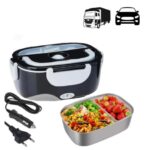 Marmita Elétrica Térmica Portátil 1,5l Bivolt 110/220v Veicular 12/24v Aquecedora De Alimentos Lunch Box Com Divisórias Colher Cabo Carro Caminhão Refeição Quente Rápida Prática Viagem Pontokit