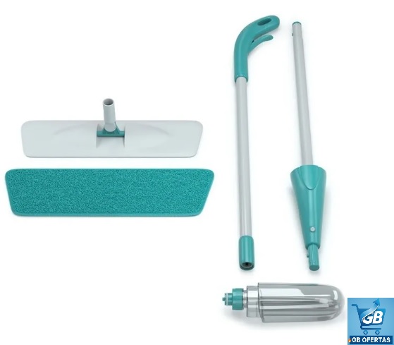 Mop Spray Fit Microfibra Verde Reservatório 365ml Flash Limp Pro1 Destaca-se Imagem do Mop Spray Fit Microfibra Verde Reservatório 365ml Flash Limp Desmontado