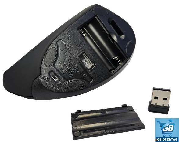 Desta-se a Parte de Baixa do Mouse Vertical Ergonômico Sem Fio
