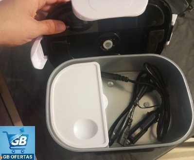 Destaca-se Imagem Enviada pelo Comprador da Marmita Elétrica Térmica Portátil 1,5l Bivolt por Dentro