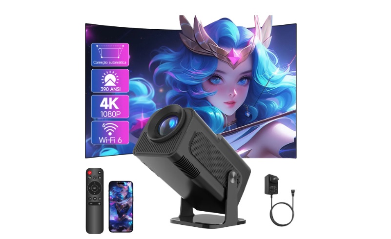 Projetor Magcubic HY320 Grande Led 390ansi 1080P Full Hd 4k Hdmi Usb Android 11 Smart Wi-fi6 Bluetooth 5.0 Cinema Home Com Controle Remoto por Cinema Em Casa Imagem Nítida Compatível