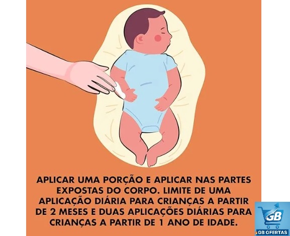 Repelente para Bebê SBP Baby Loção Corporal com Icaridina 100ml Pro3 Destaca-se Imagem Informativa da Quantidade de Aplicações do Repelente SBP Baby com Icaridina