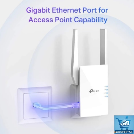Destaca-se Imagem da Potência de Sinal do Repetidor de Sinal Wi-Fi 6 TP-Link