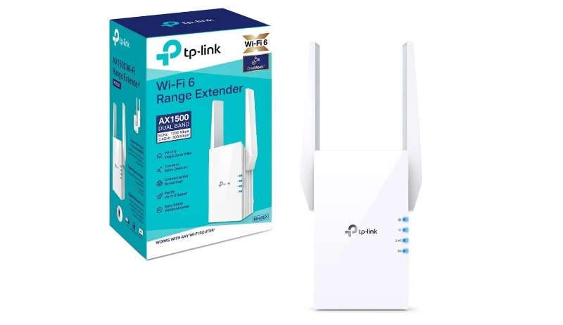 Repetidor de Sinal Wi-Fi 6 TP-Link Re505X Ax1500 Onemesh Dual Band 2,4GHz e 5GHz Range Extender Cor Branco