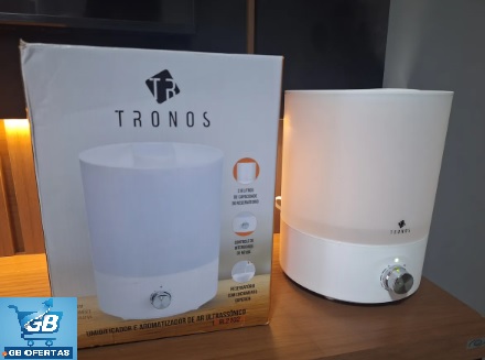 Destaca-se o Umidificador e Aromatizador de Ar Ultrassônico Tronos GL2102 2,8L Bivolt Fora da Caixa