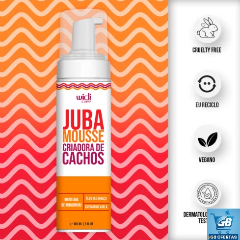 Destaca-se Imagem Ilustrativa do Mousse Finalizador Juba Mousse Criador De Cachos 200 ml Widi Care