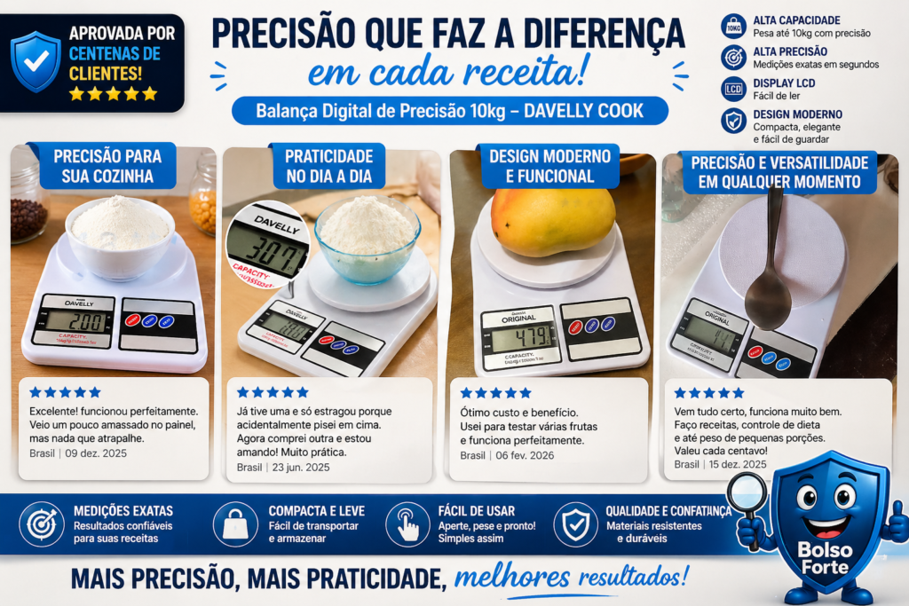 Destaca-se Imagem Enviada e Avaliada por Compradores da Balança Digital De Precisão 10kg Davely Cook Domestico E Profissional