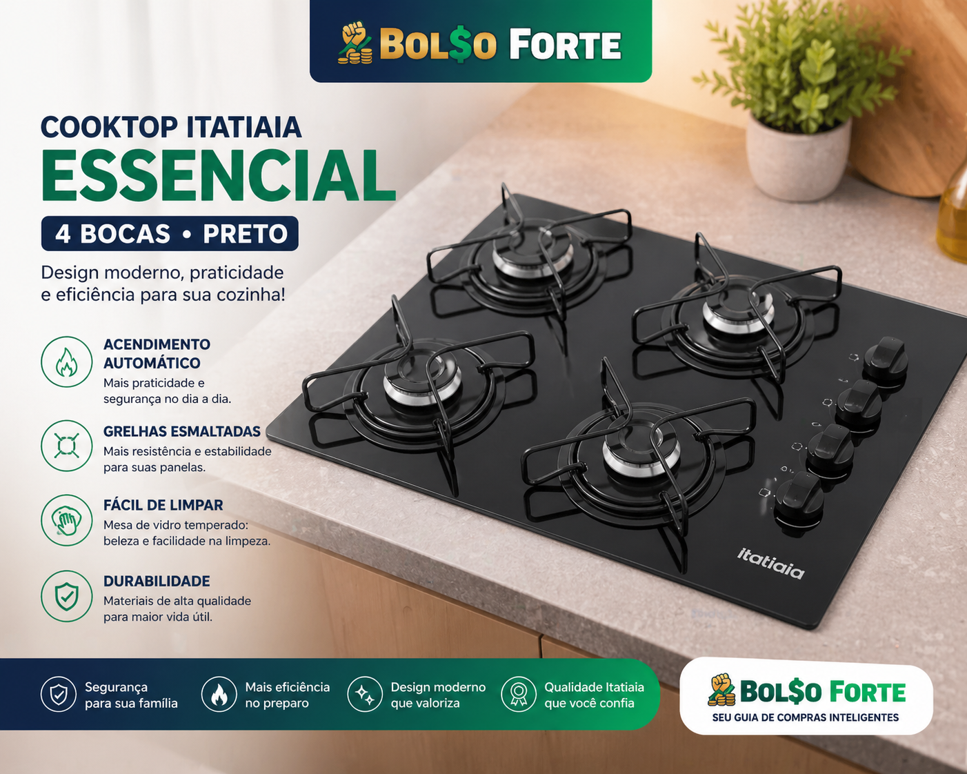 Cooktop Itatiaia Essencial 4 Bocas: O Melhor Custo-Benefício para sua Cozinha?