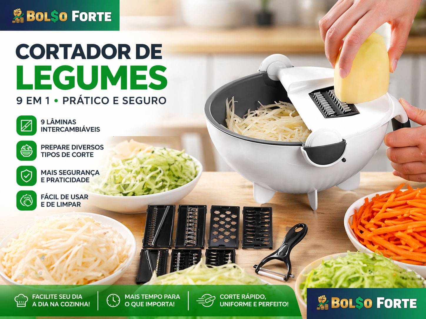 Cortador de Legumes 9 em 1 com Escorredor: Vale a Pena para sua Cozinha?