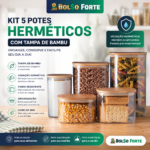 Kit 5 Potes de Vidro com Tampa de Bambu: Vale a Pena para Decorar e Organizar?