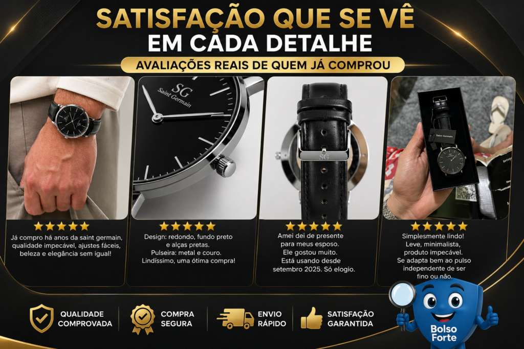 Destaca-se Imagem Enviada e Avaliada por Compradores do Relógio Masculino Saint Germain Murray de Quartzo