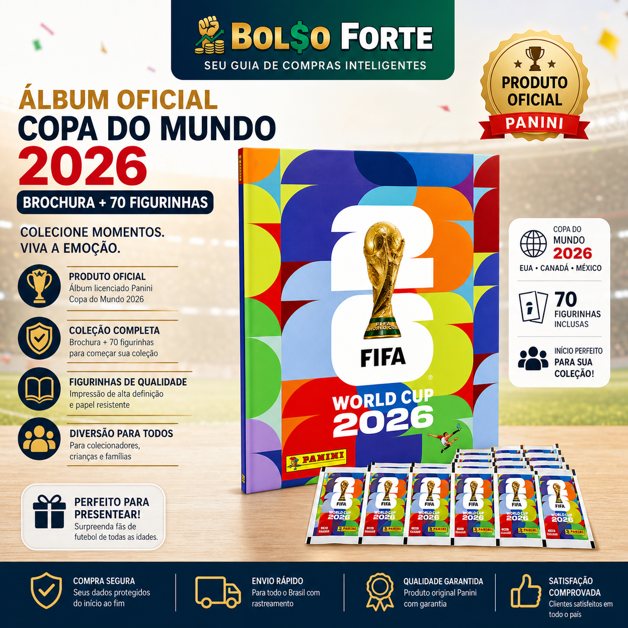 Coleção Iniciada: Analisamos o Kit Panini Copa 2026 com 70 Figurinhas