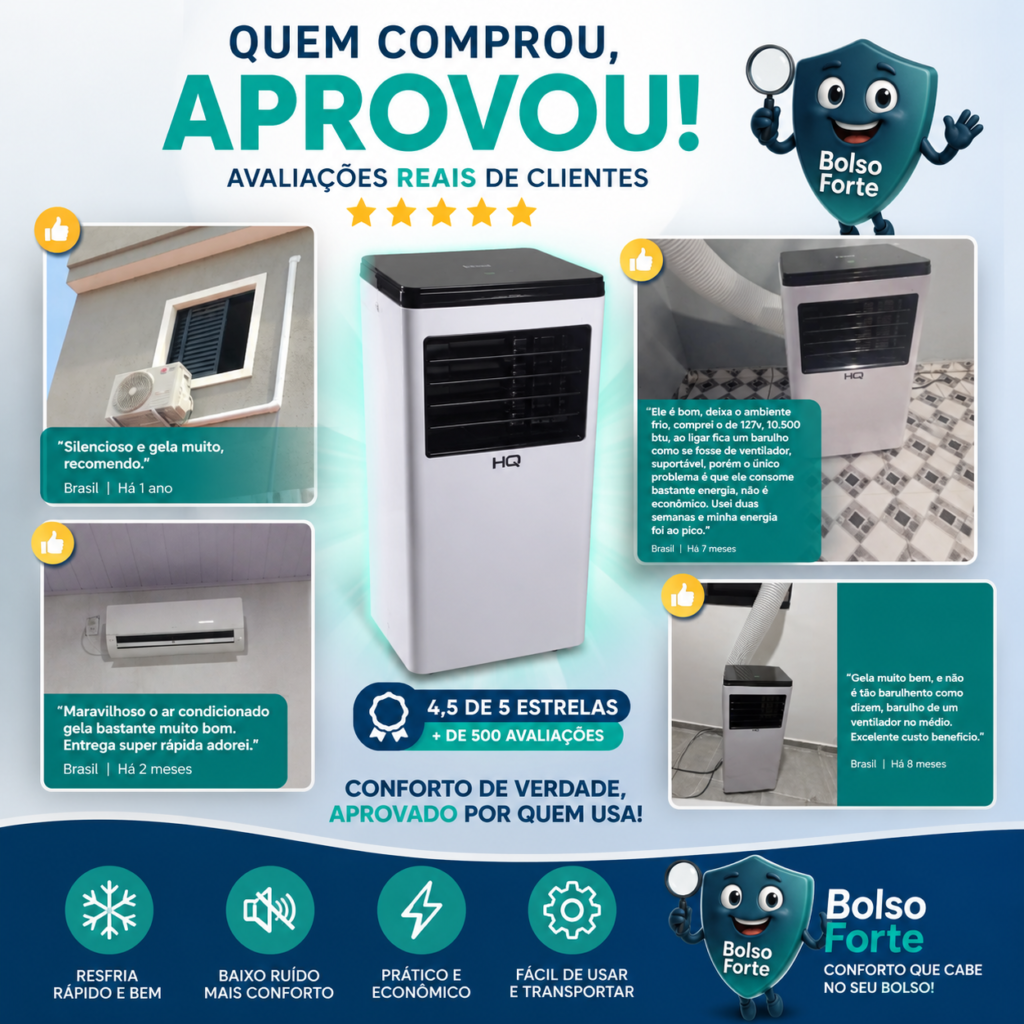 Destaca-se Imagem Enviada e Avaliada por Comprador do Ar Portátil e do LG Dual Inverter