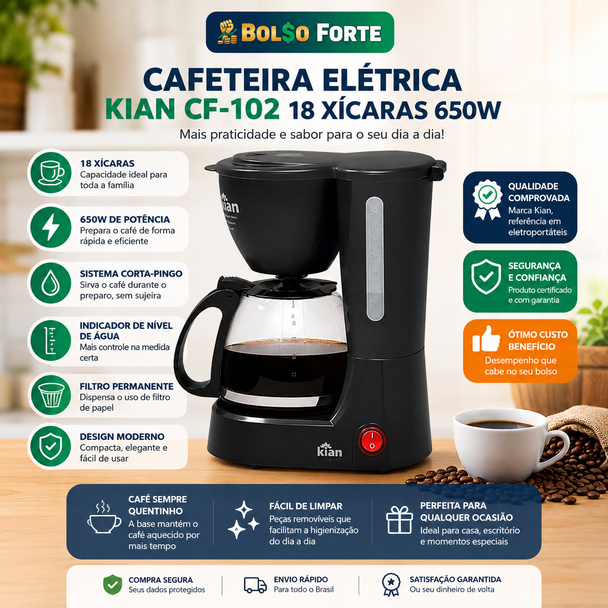 Review Kian CF-102: A Cafeteira Compacta que Surpreende na Praticidade