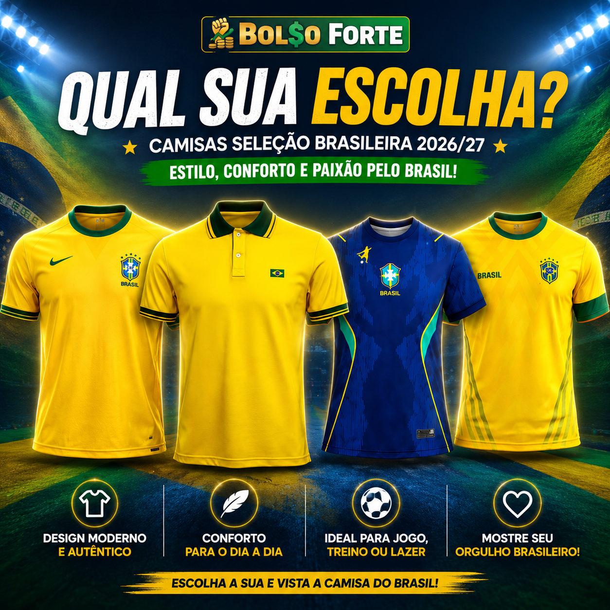 Guia da Economia: As Melhores Camisas do Brasil sem Pagar R$ 450
