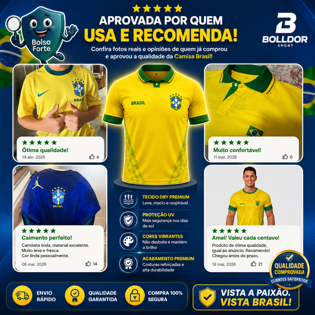 Destaca-se Imagens Enviadas e Avaliadas por Compradores das Diferentes Opções das Camisas do Brasil para a Copa do Mundo 2026