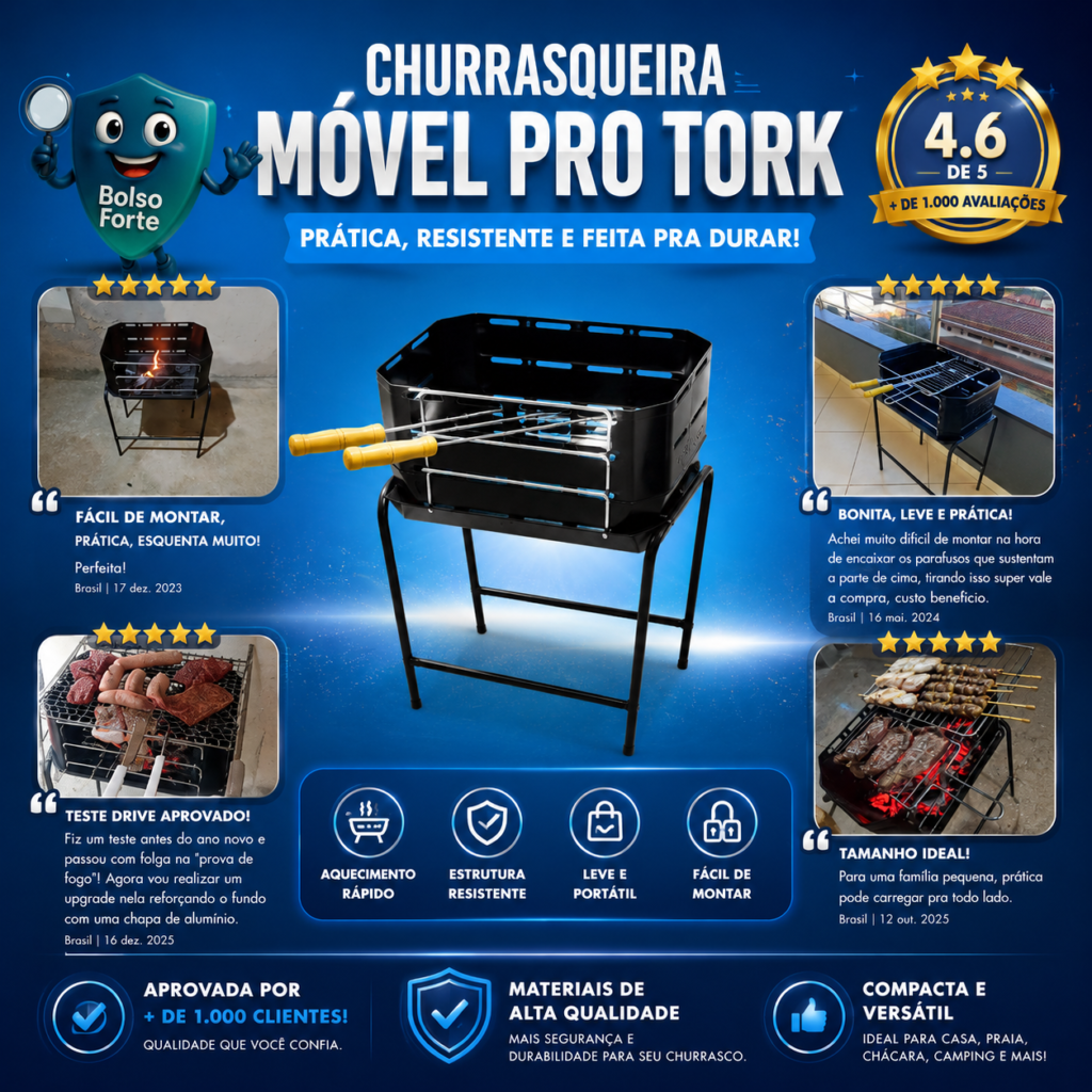 Destaca-se Imagem Enviada e Avaliada por Compradores da Churrasqueira Móvel Pro Tork De Aço Grill