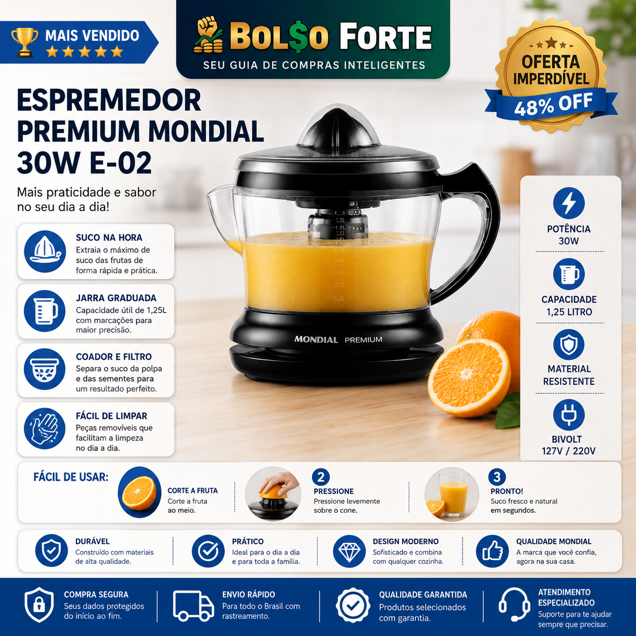 Espremedor Mondial Premium E-02 Vale a Pena? O Suco Natural Todo Dia