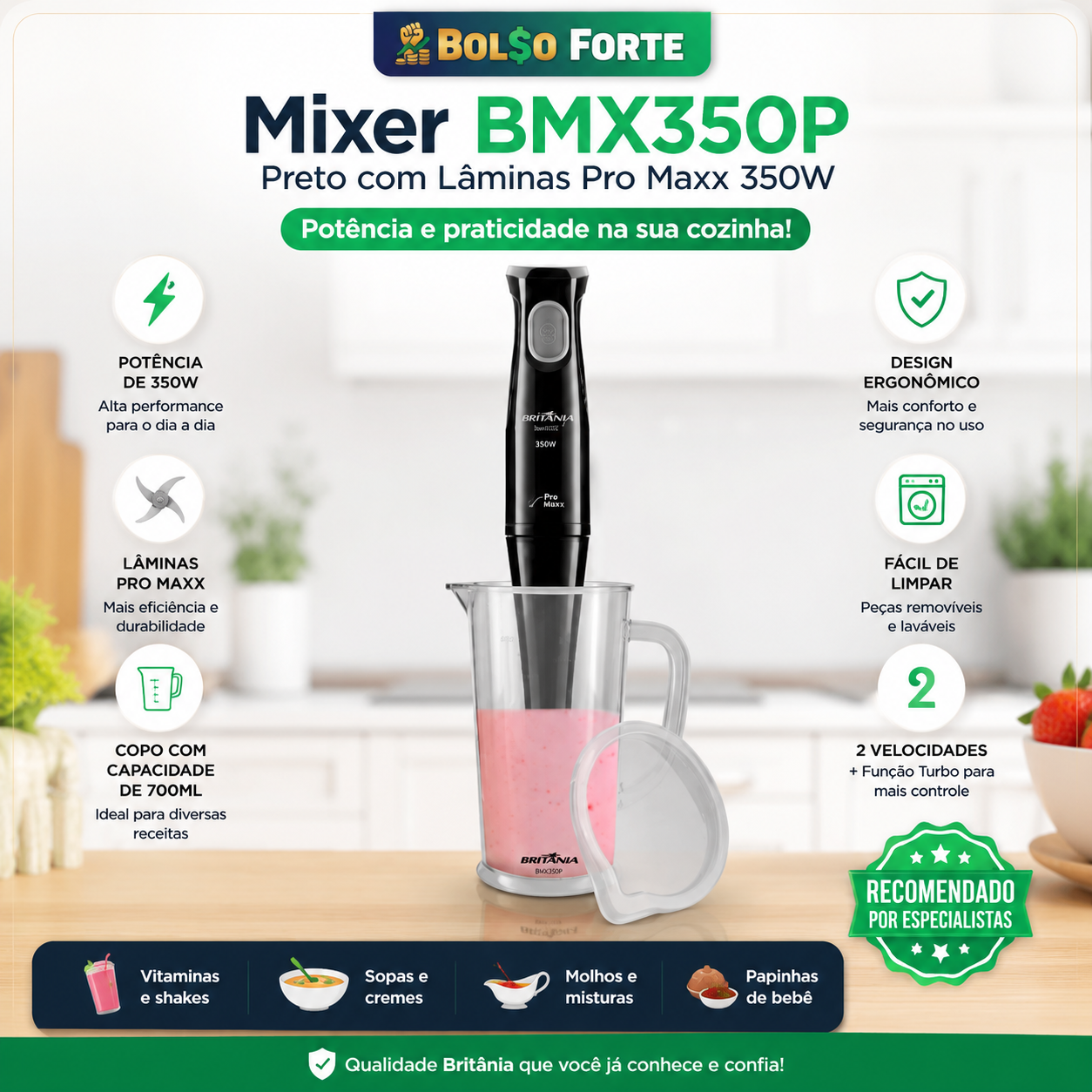 Mixer Britânia BMX350P 350W Vale a Pena? O Aliado do seu Shake!