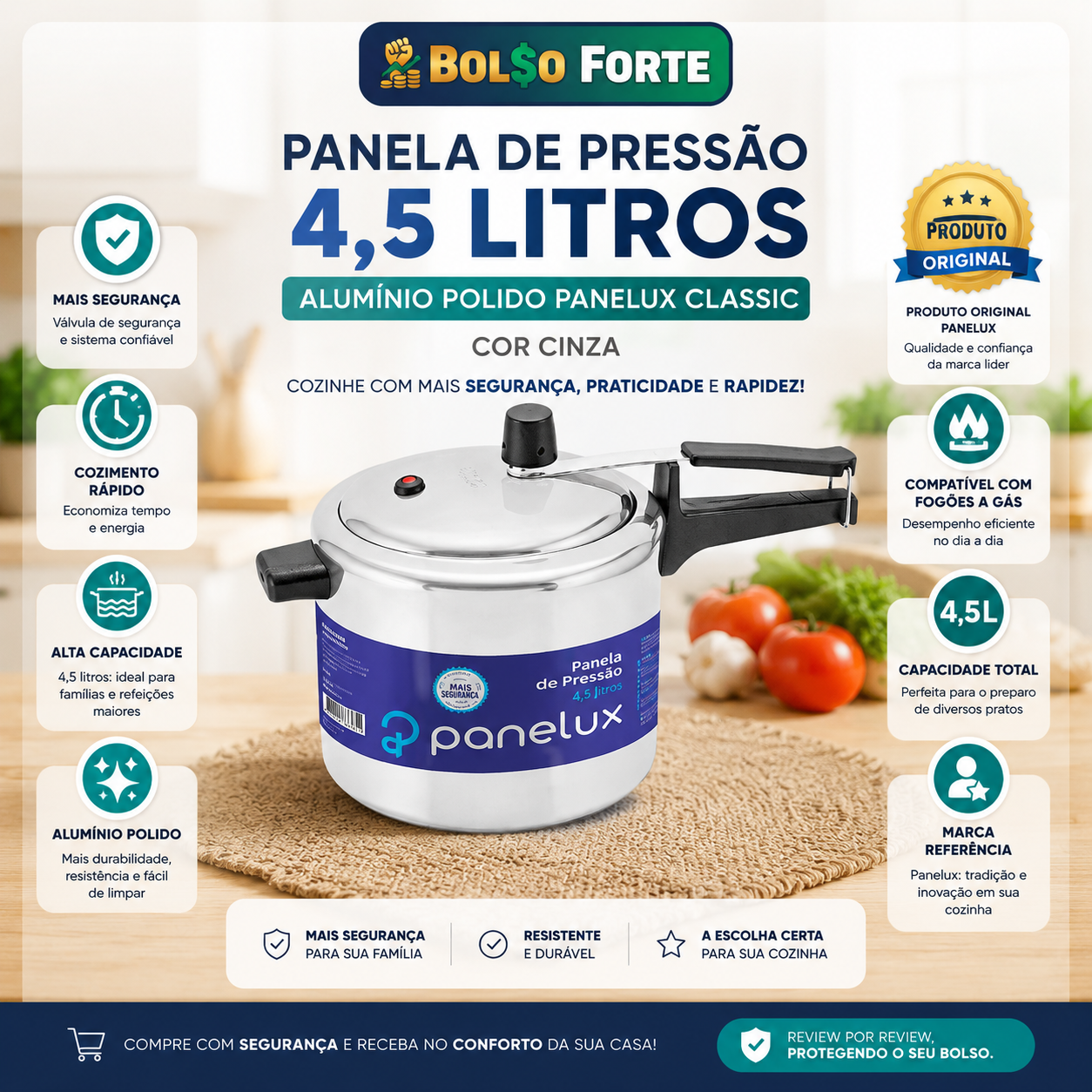 Panela de Pressão Panelux Classic 4,5L Vale a Pena? O Melhor Custo-Benefício
