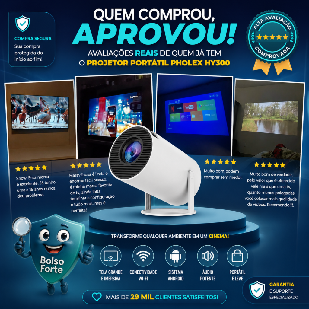 Smart TV AOC 50 4K vs. Projetor Smart 4K Real Destaca-se Imagem Enviada e Avaliada por Compradores da Smart TV AOC 50" 4K e Projetor Smart 4K