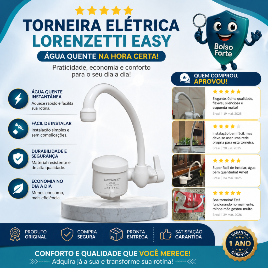 Destaca-se Imagem Enviada e Avaliada por Compradores da Torneira Elétrica De Parede Loren Easy Lorenzetti