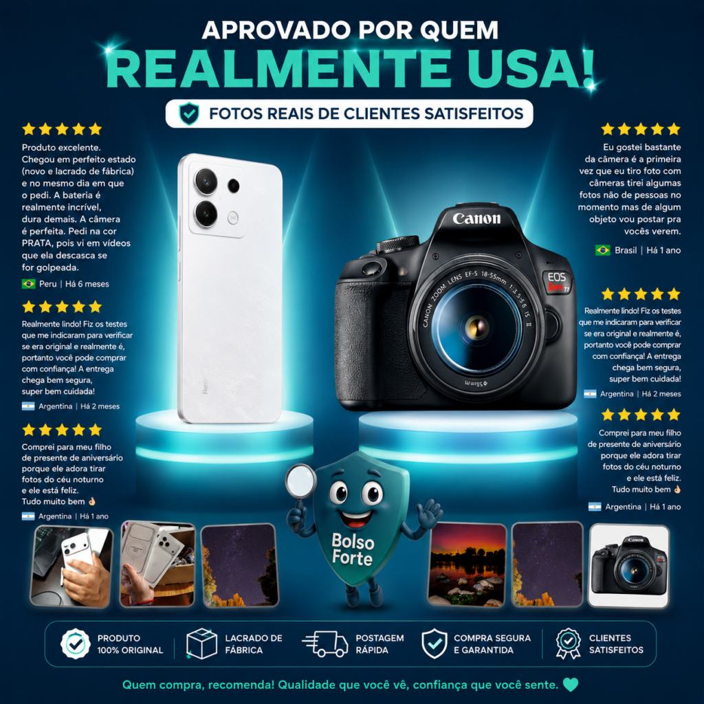 iPhone 17 Pro Max vs Canon EOS Rebel Kit T7 18-55mm II DSLR Real Destaca-se Imagem Enviada e Avaliada por Compradores do iPhone 17 Pro Max vs Canon EOS Rebel T7