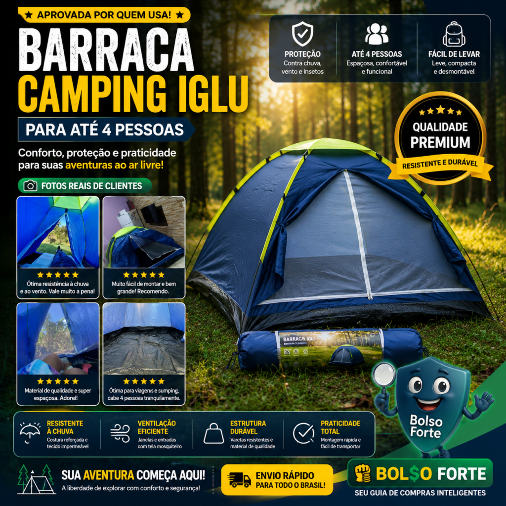Destaca-se Imagem Enviada e Avaliada por Compradores da Barraca Camping Iglu Mor