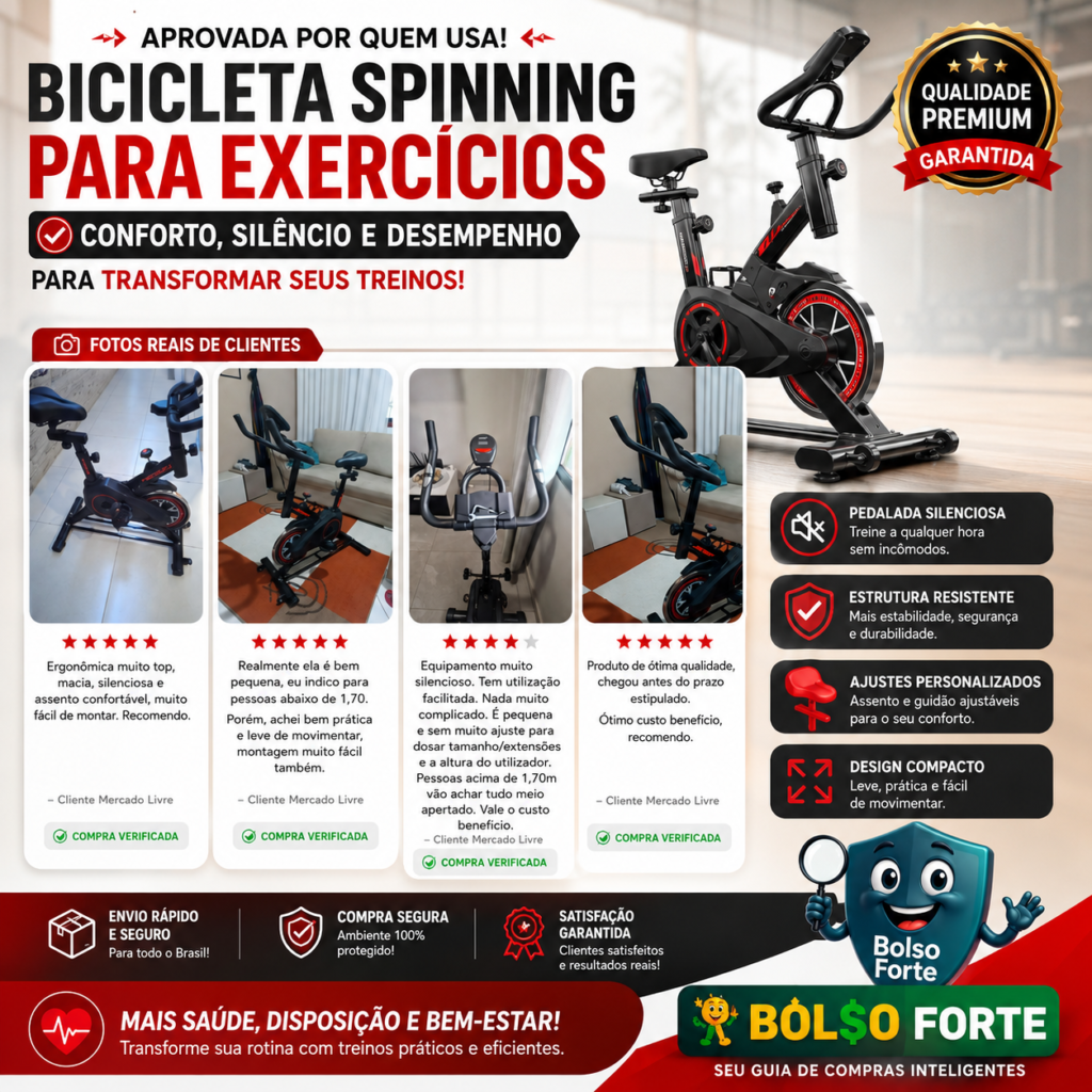 Destaca-se Imagem Enviada e Avaliada por Compradores da Bicicleta Spinning Ergométrica