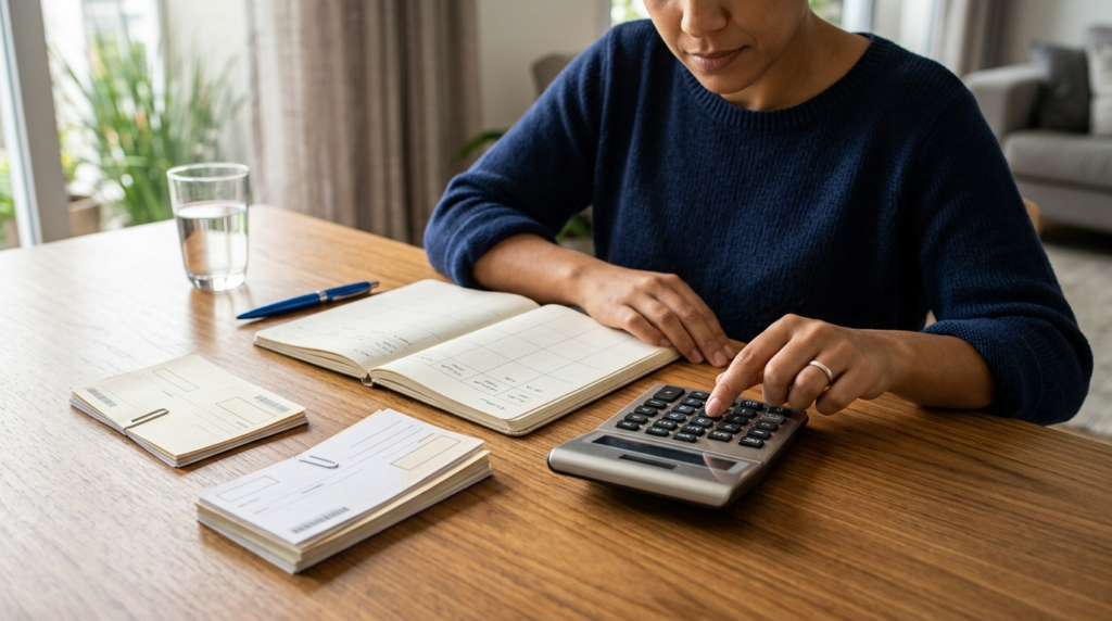 Calculadora e planejamento de pagamentos usados para comparar o desconto do IPTU à vista com o parcelamento.