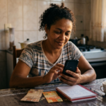 Trabalhador consulta o PIS/Pasep 2026 pelo celular para verificar o abono salarial disponível.